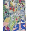Blue cashmere-silk blend 'Cosmographia Universalis' print shawl scarf featuring artwork by Jan Bajtlik