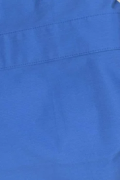 Blue cotton pull-on slit-front slip skirt