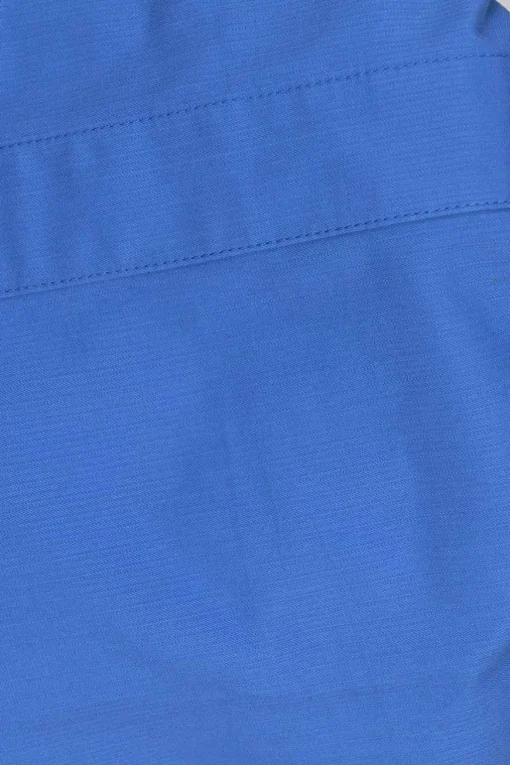 Blue cotton pull-on slit-front slip skirt