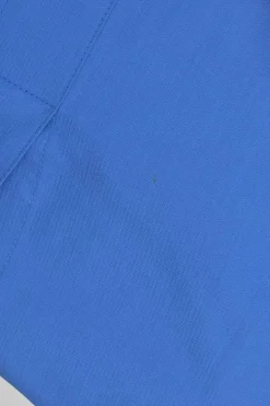 Blue cotton pull-on slit-front slip skirt
