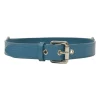 Blue Epi leather belt with silver-tone metallic buckle