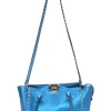 Blue foiled leather Rockstud tote