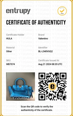 Blue foiled leather Rockstud tote