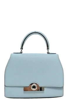 Blue full grain Taurillon leather Réjane BB top handle bag with detachable shoulder strap