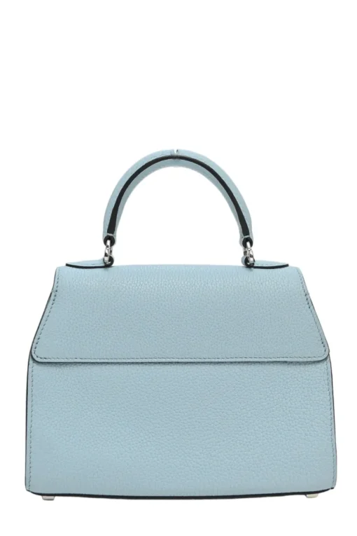 Blue full grain Taurillon leather Réjane BB top handle bag with detachable shoulder strap