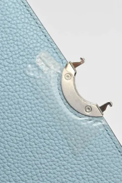Blue full grain Taurillon leather Réjane BB top handle bag with detachable shoulder strap