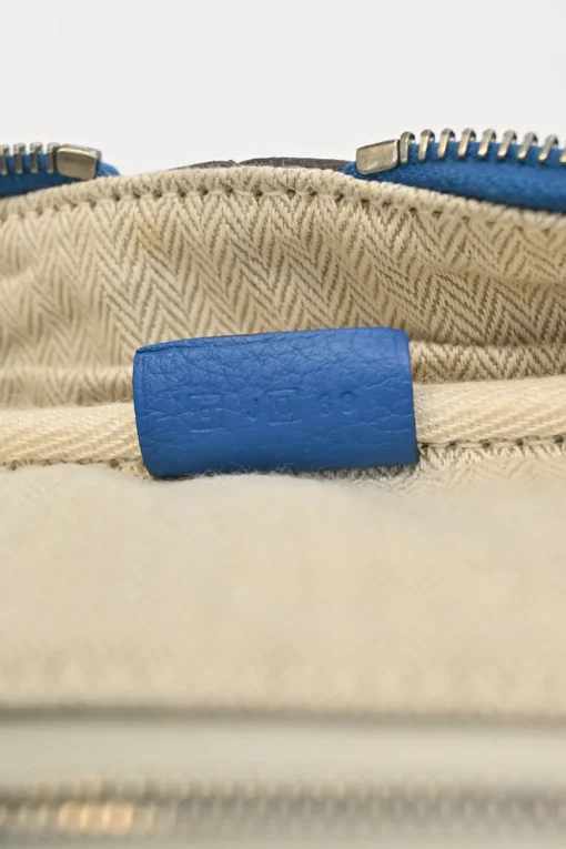 Blue Jean Agate Clémence leather Victoria bag with palladium-plated hardware