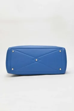 Blue Jean Agate Clémence leather Victoria bag with palladium-plated hardware