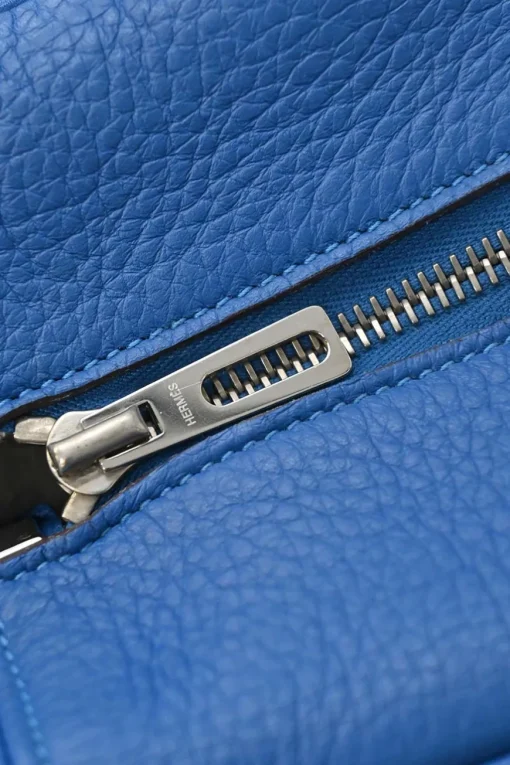 Blue Jean Agate Clémence leather Victoria bag with palladium-plated hardware