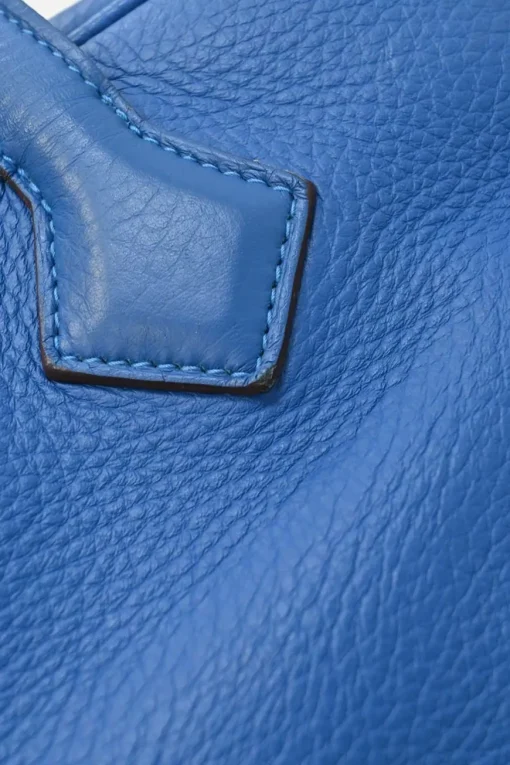 Blue Jean Agate Clémence leather Victoria bag with palladium-plated hardware