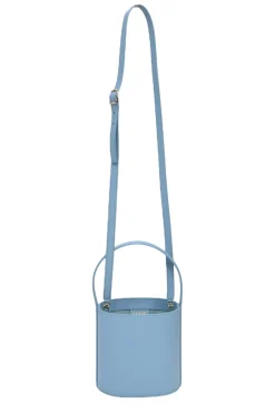 Blue leather Bissett top handle bag with detachable shoulder bag
