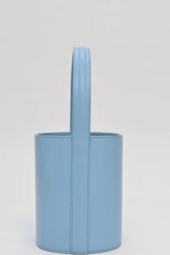 Blue leather Bissett top handle bag with detachable shoulder bag