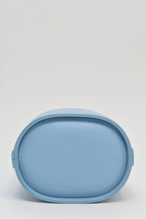 Blue leather Bissett top handle bag with detachable shoulder bag