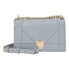 Blue leather Diorama flap bag with silver-finish metallic hardware