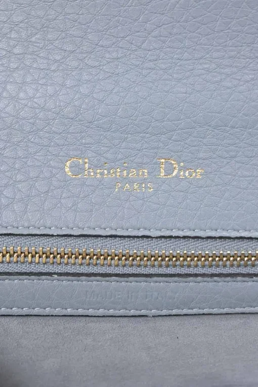 Blue leather Diorama flap bag with silver-finish metallic hardware