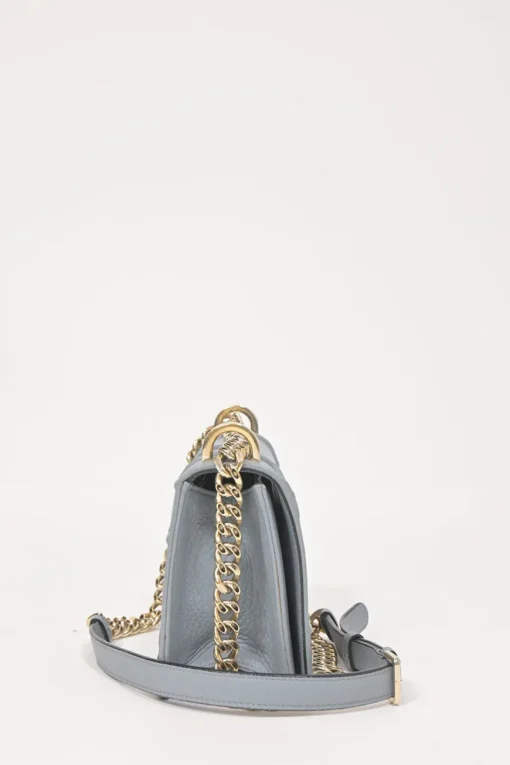 Blue leather Diorama flap bag with silver-finish metallic hardware