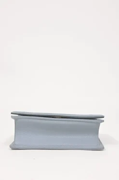 Blue leather Diorama flap bag with silver-finish metallic hardware