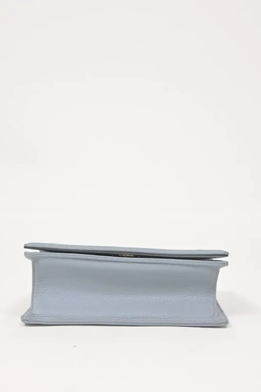 Blue leather Diorama flap bag with silver-finish metallic hardware