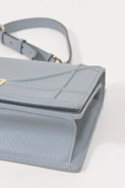 Blue leather Diorama flap bag with silver-finish metallic hardware