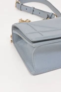Blue leather Diorama flap bag with silver-finish metallic hardware