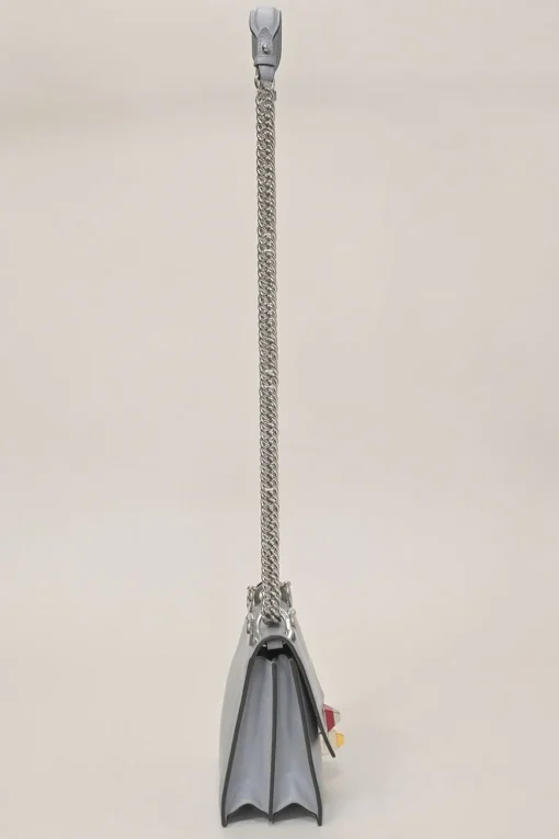 Blue leather Kan I flap shoulder bag chain strap