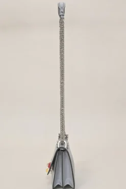 Blue leather Kan I flap shoulder bag chain strap
