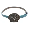 Blue Lizard Skin Leather Belt