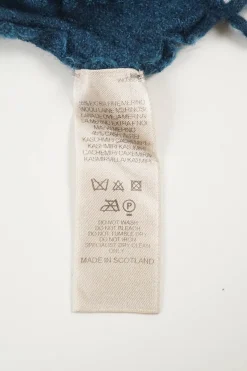 Blue merino check scarf