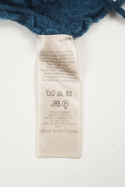 Blue merino check scarf