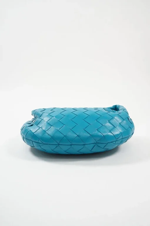 Blue Mini Jodie knotted intrecciato leather tote bag