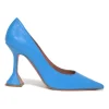 Blue polished calfskin Ami pointed-toe pumps with brand-signature sculpted comma heels