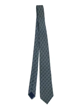 blue print silk tie