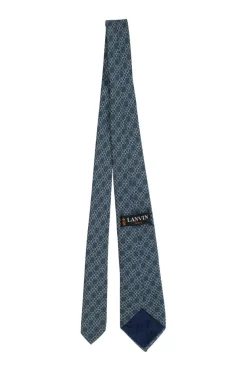 blue print silk tie