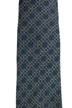 blue print silk tie