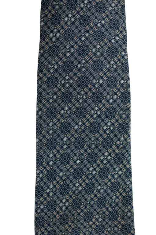 blue print silk tie