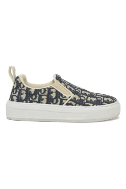 Blue Solar Oblique canvas and rubber slip-on sneakers