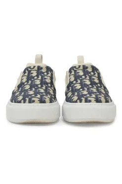 Blue Solar Oblique canvas and rubber slip-on sneakers