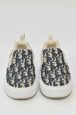 Blue Solar Oblique canvas and rubber slip-on sneakers