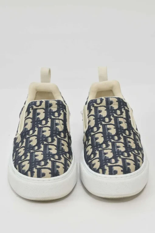 Blue Solar Oblique canvas and rubber slip-on sneakers
