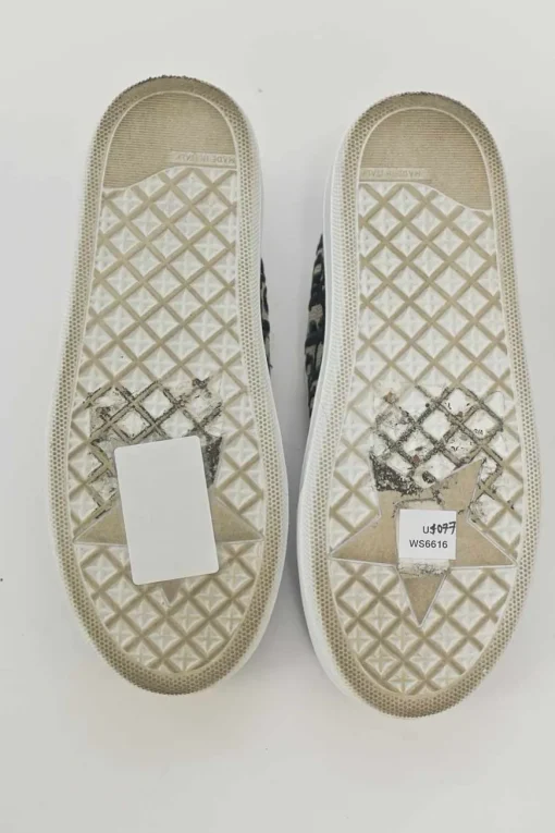 Blue Solar Oblique canvas and rubber slip-on sneakers