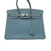 Blue Togo leather Birkin 35 Blue Jean with palladium-plated hardware