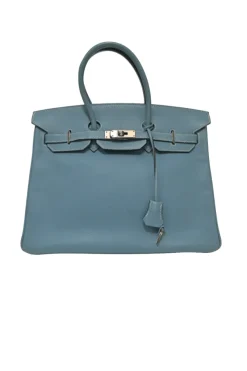 Blue Togo leather Birkin 35 Blue Jean with palladium-plated hardware