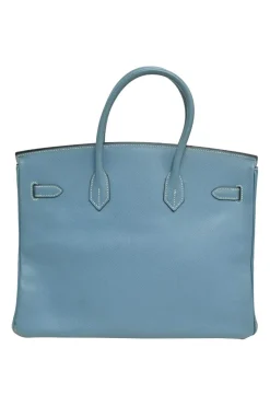 Blue Togo leather Birkin 35 Blue Jean with palladium-plated hardware