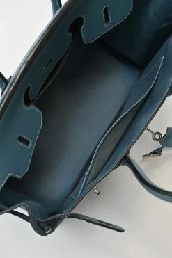 Blue Togo leather Birkin 35 Blue Jean with palladium-plated hardware
