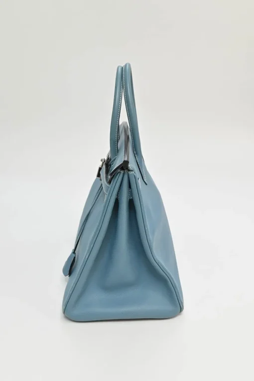 Blue Togo leather Birkin 35 Blue Jean with palladium-plated hardware