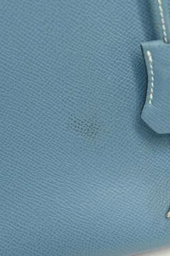 Blue Togo leather Birkin 35 Blue Jean with palladium-plated hardware