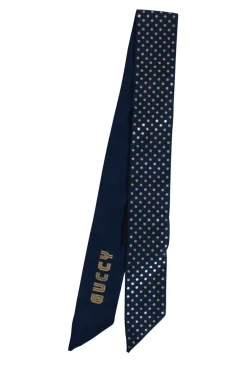 Blue twilly with golden star print