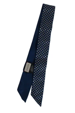 Blue twilly with golden star print