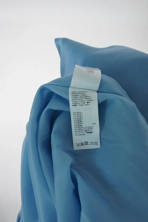 Blue viscose satin pull-on high-rise Jodie A-line belted midi skirt