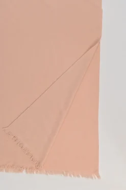 Blush cashmere fringe scarf